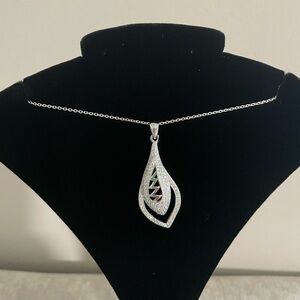 Luxury Sterling Silver 925 CZ Zirconia Necklace